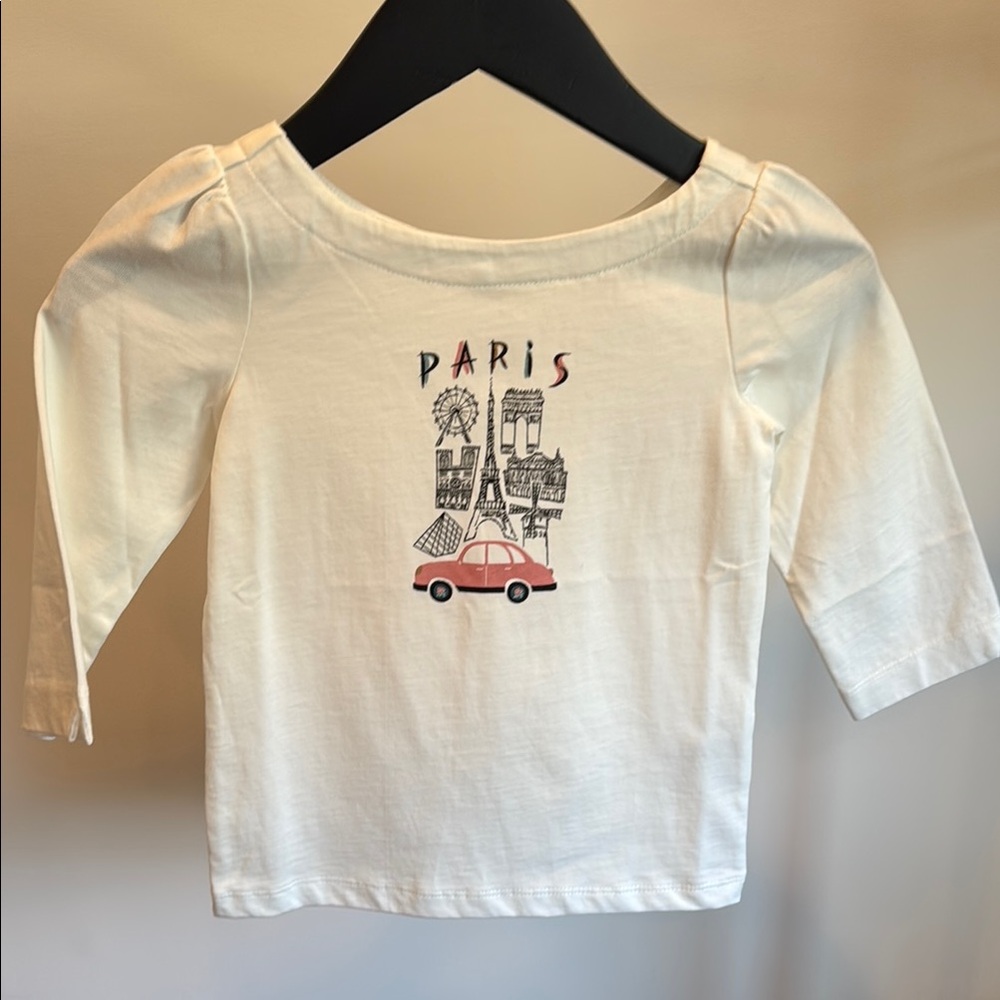 Janie and Jack girls size 4 Paris Graphic 3/4 Top